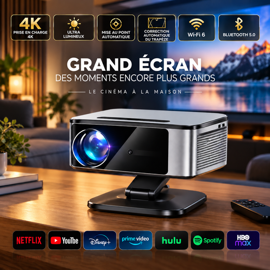 Vidéoprojecteur 4K Google TV Autofocus Laser WiFi, Bluetooth, Dolby Audio