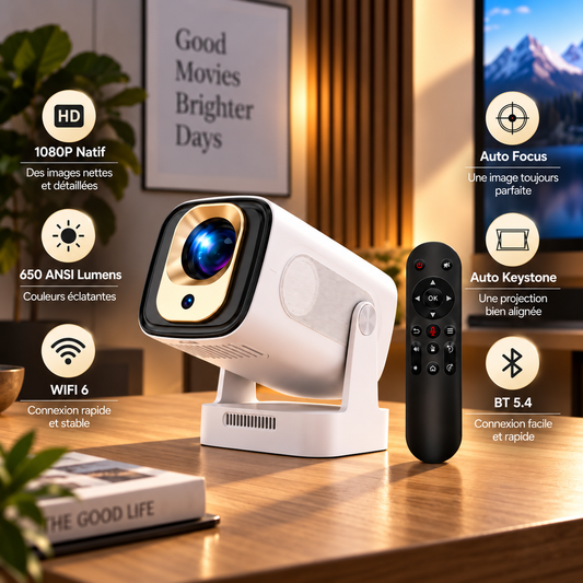 Vidéoprojecteur 4K Full HD Auto Focus, Dolby Audio