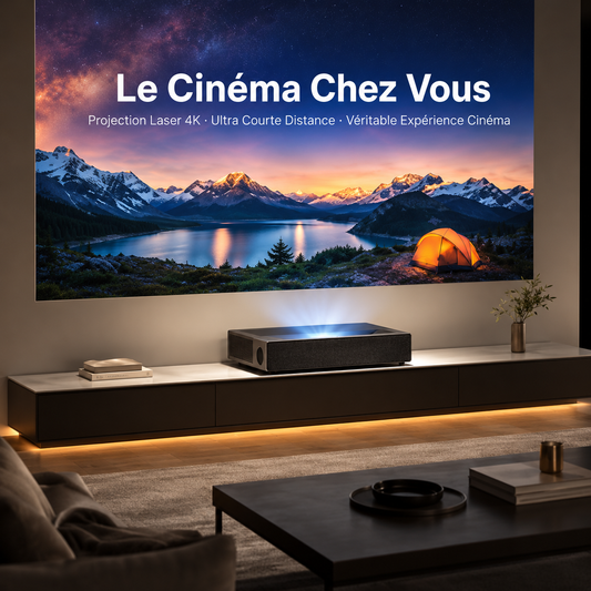 Vidéoprojecteur Laser 4K Ultra Courte Focale – 1800 ISO Lumens
