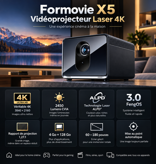Vidéoprojecteur Laser 4K UHD – 2450 CVIA Lumens